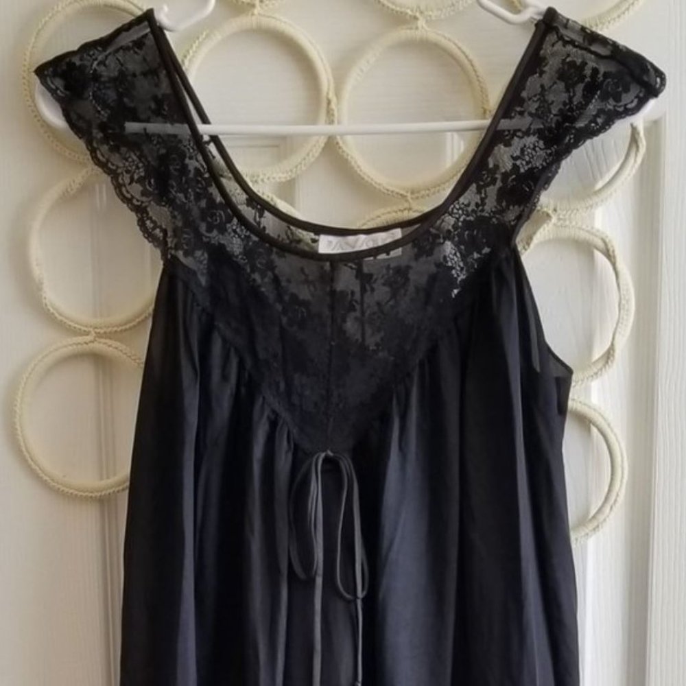 Vintage Sans Souci Black Full Length Slip/Nightie